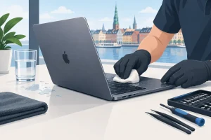 MacBook væskeskade reparation i København