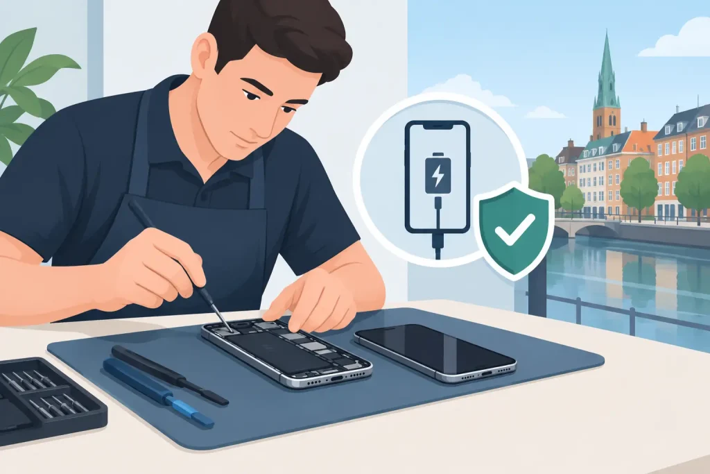 Telefon strømfejl reparation i Valby med garanti